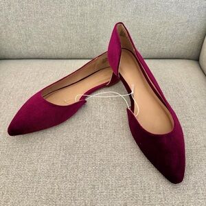 NWT Mossimo Womens Pointed Toe D’orsay Ballet Flats in Burgundy